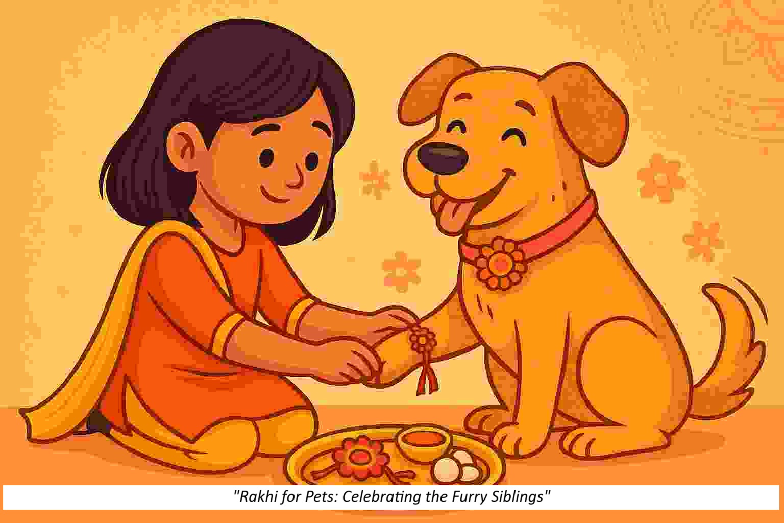Dog wearing a Rakhi band for Raksha Bandhan celebration