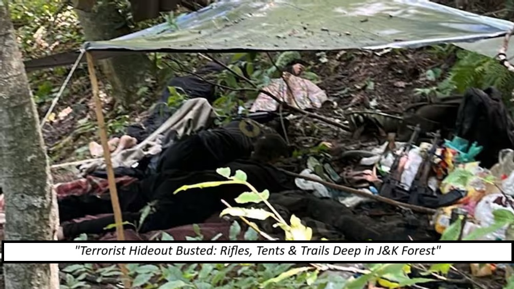 The picture shows the terrorists sleeping in the bushes- 3 High-Value Terrorists Killed in Operation Mahadev J&K -Hideout Revealed