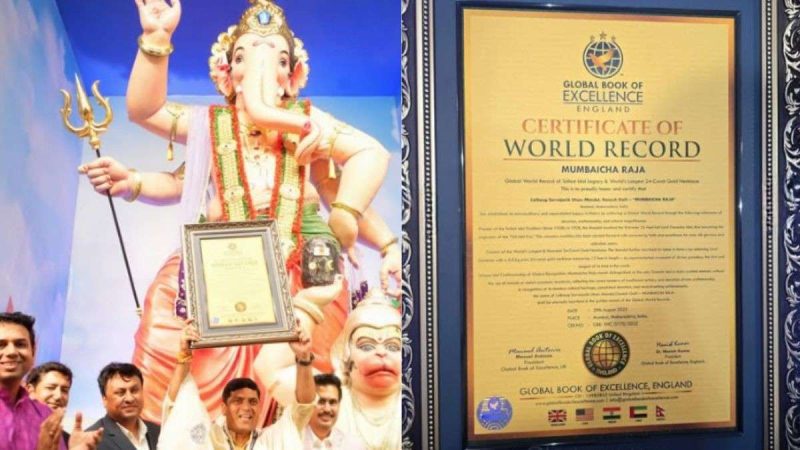 Mumbaicha Raja Creates History: Two World Records for Tallest Idol Legacy & 24K Gold Necklace