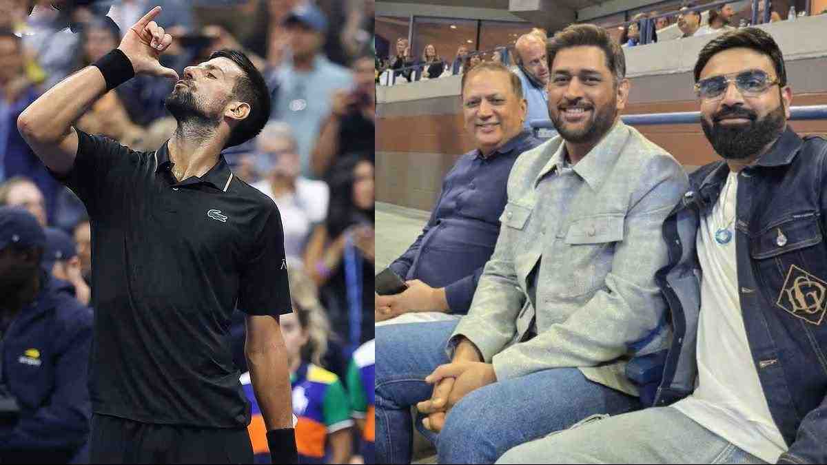 MS Dhoni Attends US Open 2025 Match Featuring Novak Djokovic – Fan Video Goes Viral