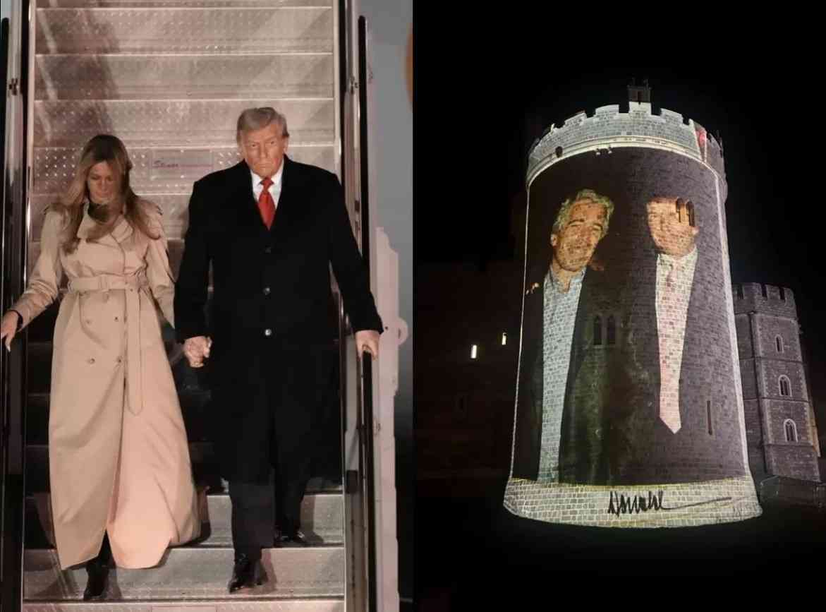 Trump-Epstein Images Projected Onto Windsor Castle During UK Visit; 4 Arrested